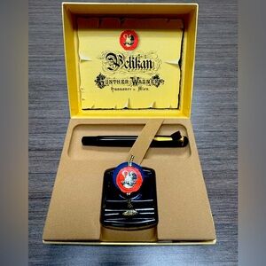 Vintage - New Pelikan Gunther Wagner M481 Fountain Pen Set - Black w Blue Ink